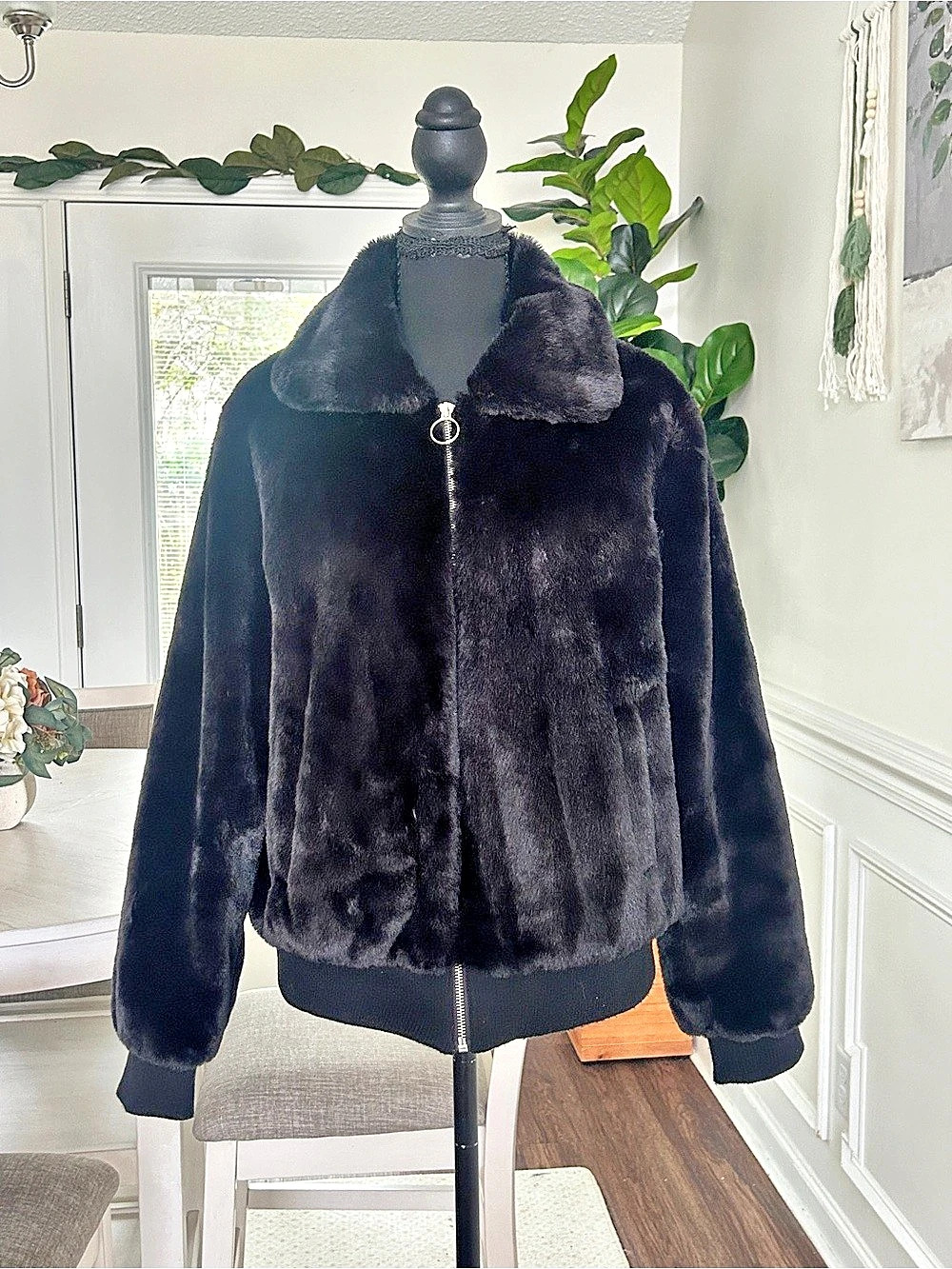 Miss Selfie Black Faux Fur Black Teddy Jacket